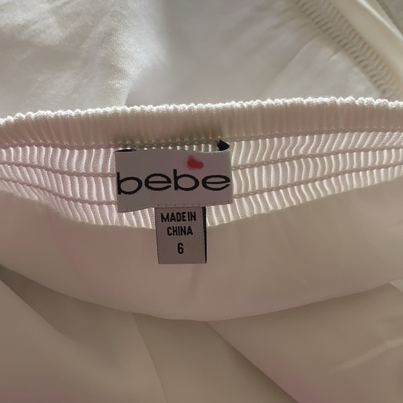 Bebe Adorable White Halter Mini Length Summer Dress Size 6 - Picture 8 of 12